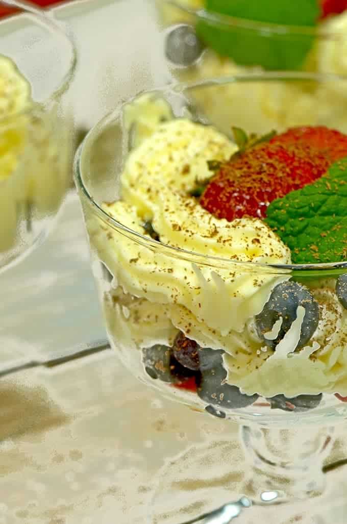 A close-up of a dessert bowl