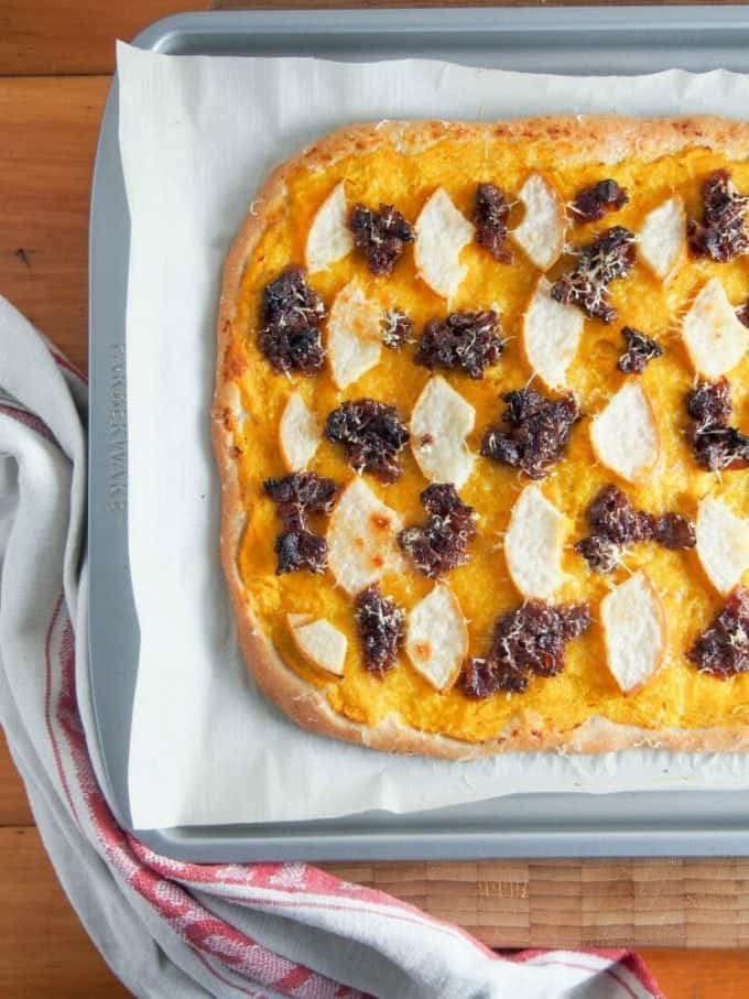 A pizza ready to go into oven