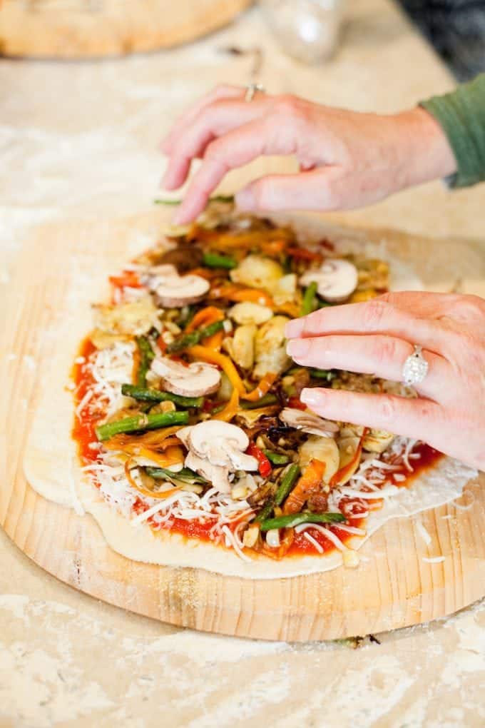 Homemade Grilled Veggie Pizza for end of summer pizza part.