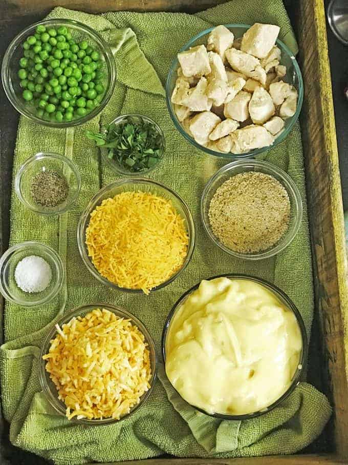 Ingredients for a chicken casserole