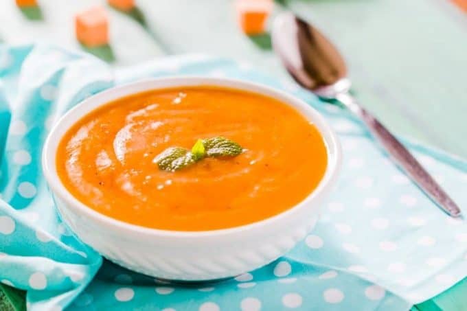 serving of creamy sweet potao soup