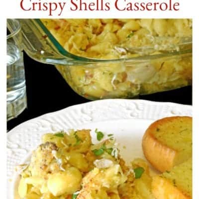 Looking for Leftover Chicken Recipes? Platter Talk shows you how to make this Crispy Shells Casserole, using you chicken leftovers!