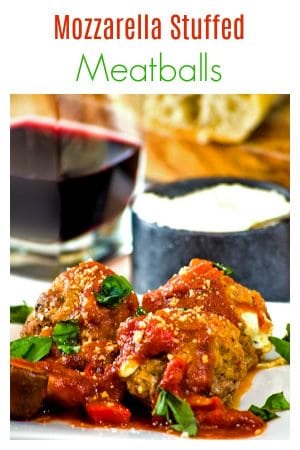 Make these cheese stuffed meatballs without using eggs or breadcrumbs. Instead, use a savory 2-cheese blend that gives them the body and flavor of pizza meatballs. Great for party food or even as a pot luck idea for work, make these mozzarella stuffed meatballs soon!