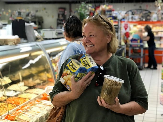 a woman in a grocery store.