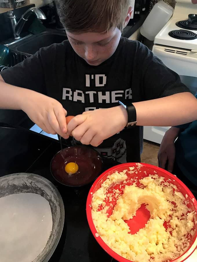 When making a cake from scratch, use a separate bowl to crack open the eggs, individually.