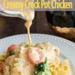 This Creamy Crock-Pot Chicken from Platter Talk is easy on the budget, takes less than 10 minutes to prep, and is loved by kids and adults alike! If you’re looking for boneless skinless chicken crockpot recipes, this chicken breast meal is just the ticket for a delicious dinner tonight! #creamycrockpotchicken #slowcookerchicken #bonelessskinlesschickencrockpotrecipes #chickenbreasts #creamofchicken