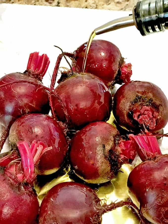 This roasted beet salad uses about 8 small beets.