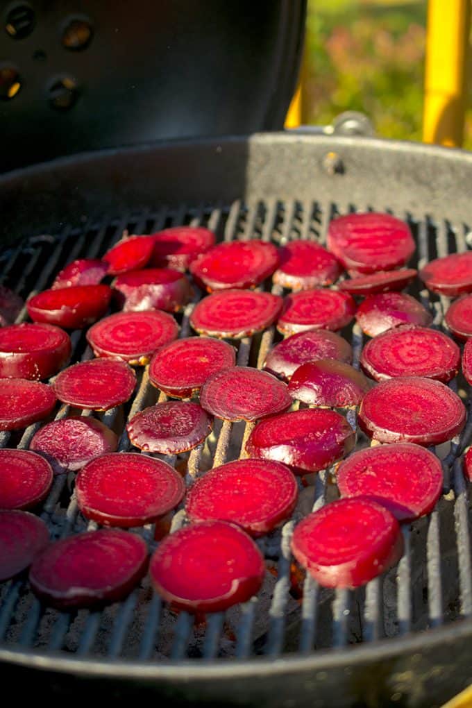 Sliced cooking on char grill