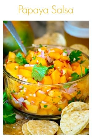 If you're searching for papaya recipes then you will love his chunky salsa from Platter Talk. It's great with chips or as a garnish for grilled main dishes.