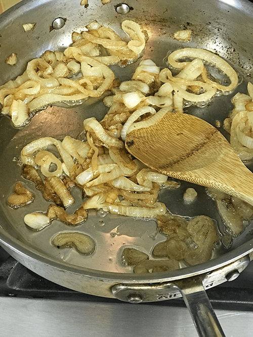 It takes 45 minutes to caramelize an onion.