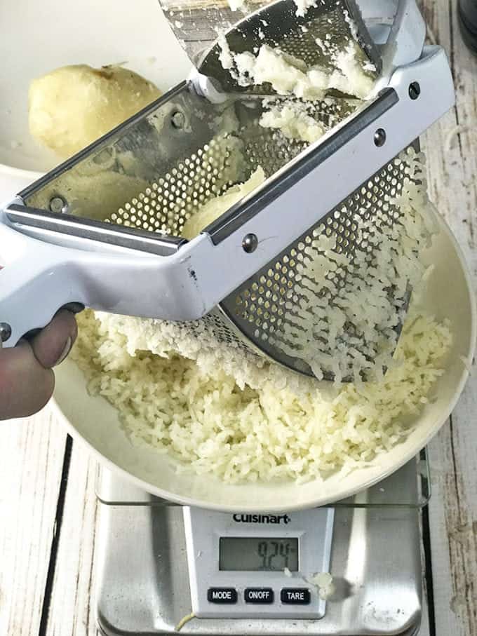 Potato dumplings use riced potatoes.