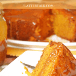 Serving of pumpkin cake on a plate.