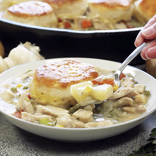 A bowl of food on a plate