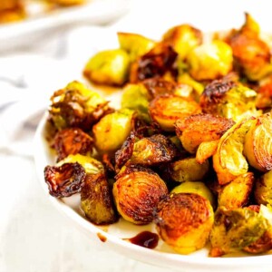 A bowl of roasted Brussels sprouts