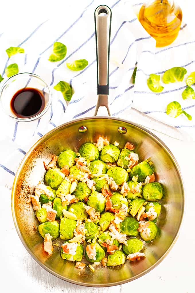 Brussels sprout in pan