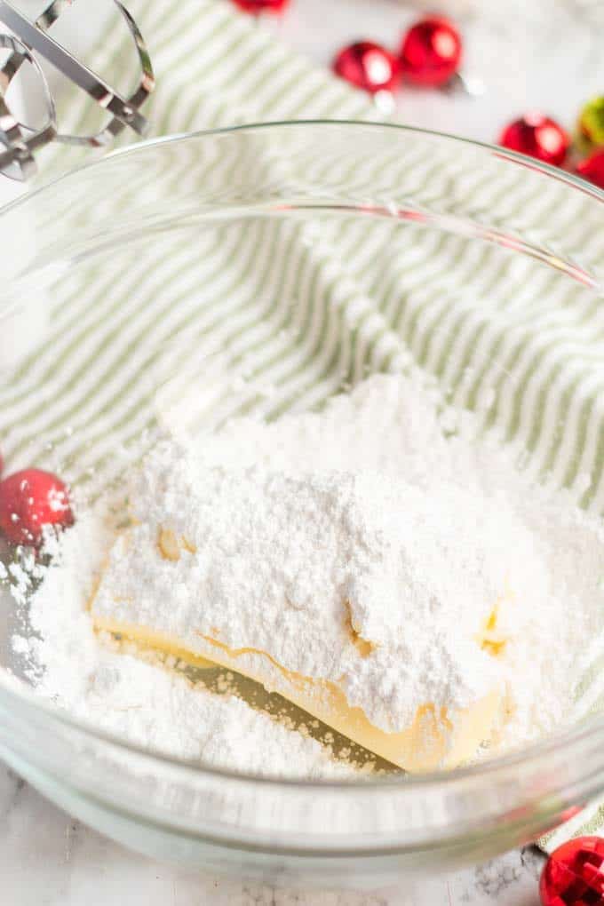 a mixing bowl with flour