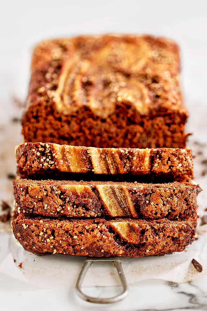 Slices of banana bread on a plate