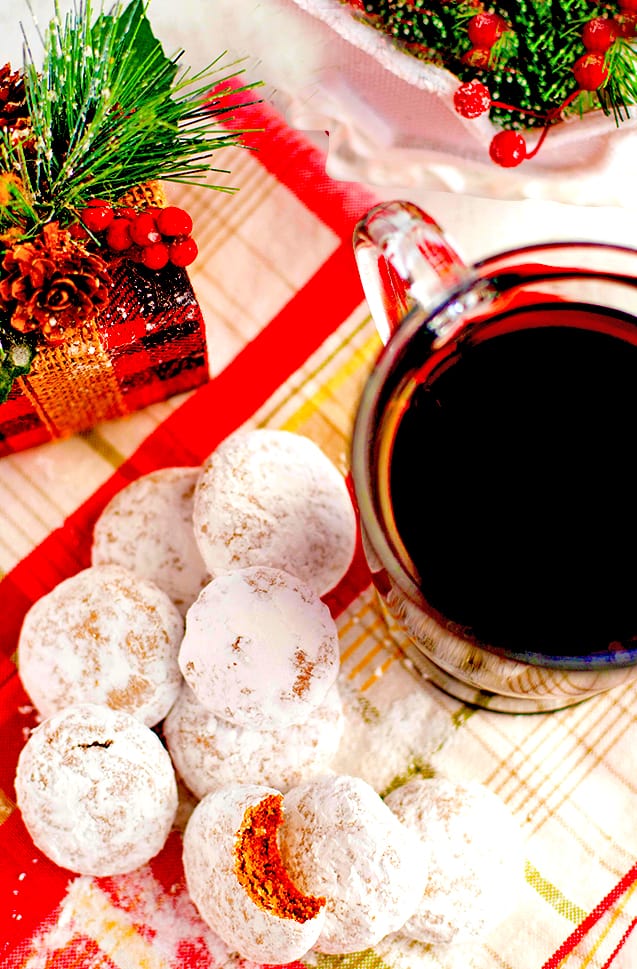 Christmas cookies and a cup of coffee