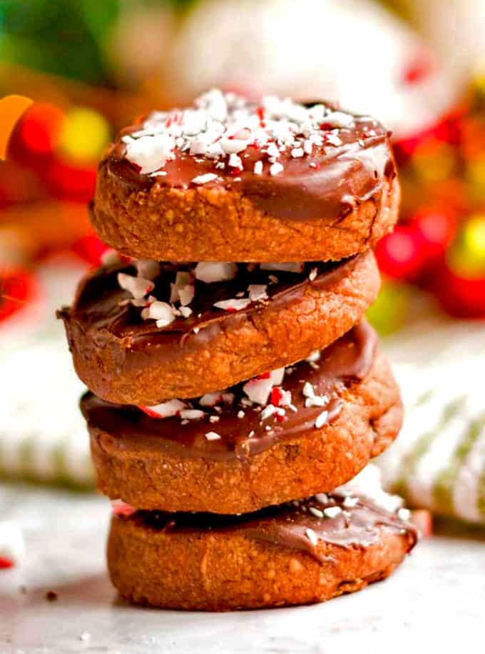 A stack of Christmas cookies
