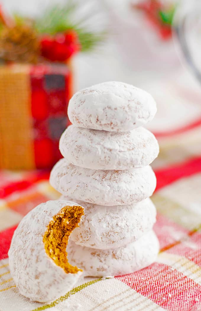 A stack of pfeffernusse cookies