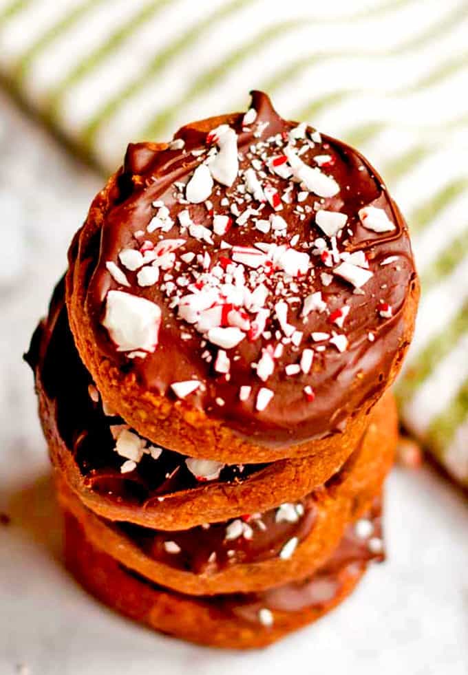 A chocolate cookie with chocolate frosting