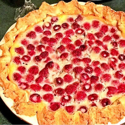 Raspberry Custard Pie & Homemade Pie Crust Recipe