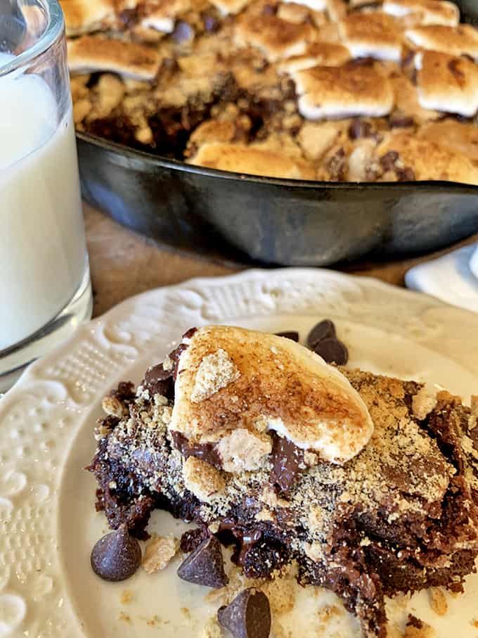 A plate of s\'mores brownies 