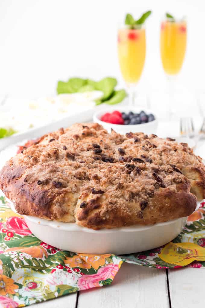 German coffee cake with berries.