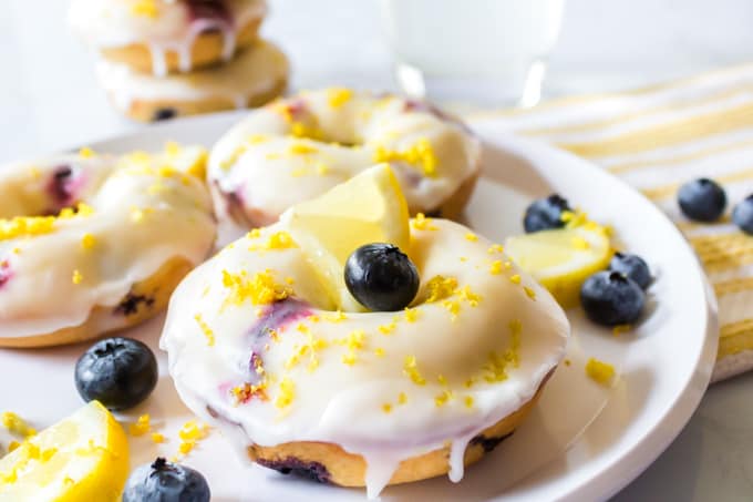 Baked Lemon Blueberry Doughnuts