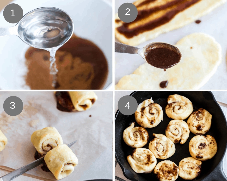 Cinnamon roll dough being made