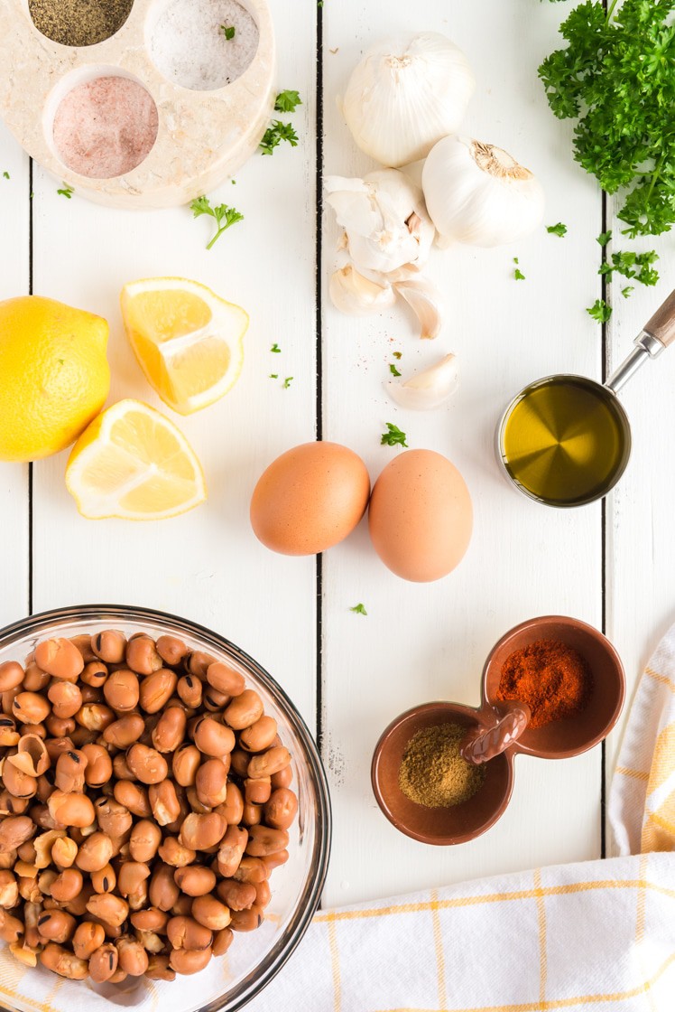 Ingreidients for ful medames