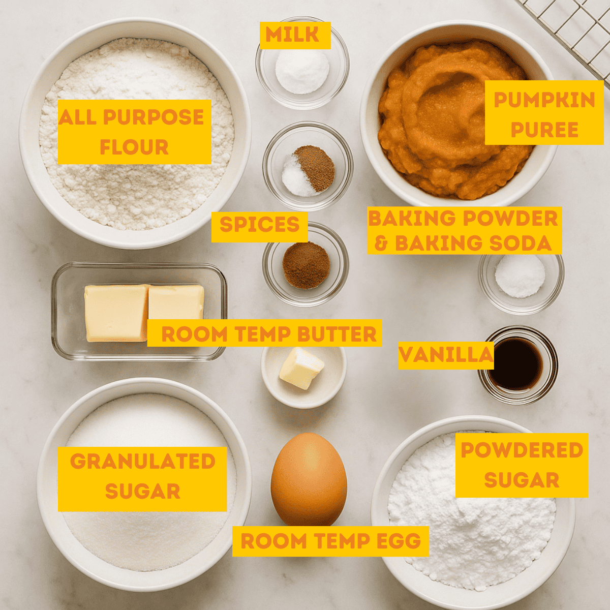 Some pumpkin puree and other baking ingredients.