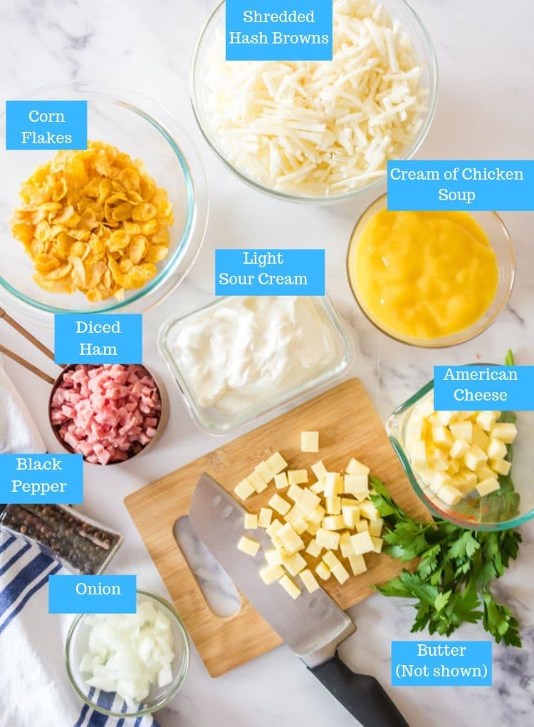 Ingredients for hashbrown casserole