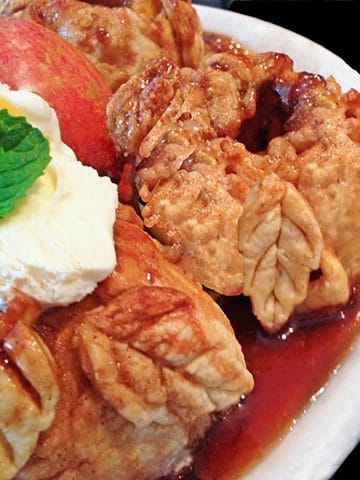 A plate of apple dumplings