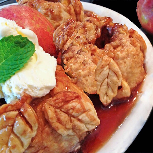 A plate of apple dumplings