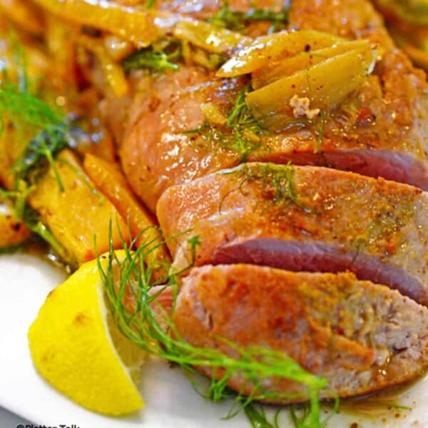 Some meat with lemon.