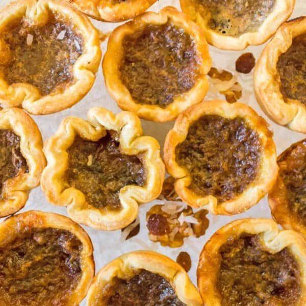 Overhead view of Canadian butter tarts