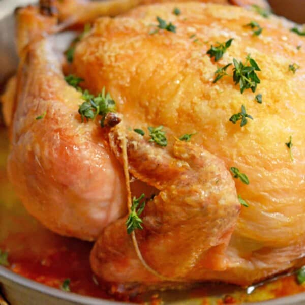 A whole roast chicken