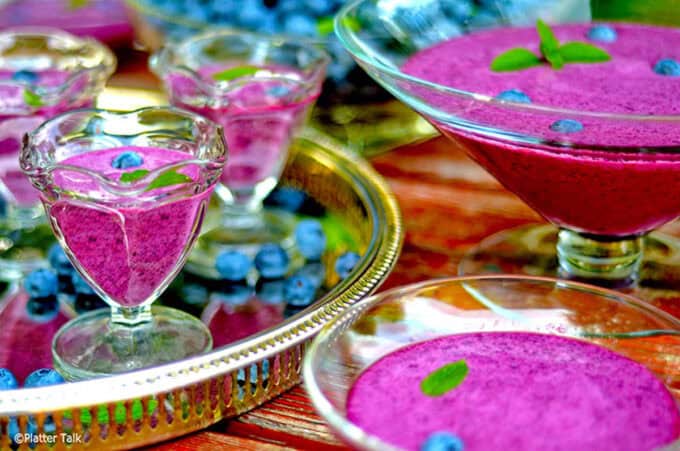 Blue Raspberry Soup Chilled Blueberry Soup Recipe or Warm Blåbärssoppa - Platter Talk