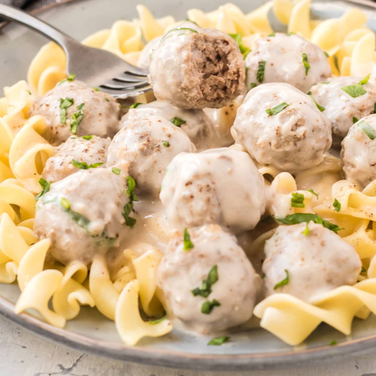 Easy Creamy Garlic Mushroom Meatballs