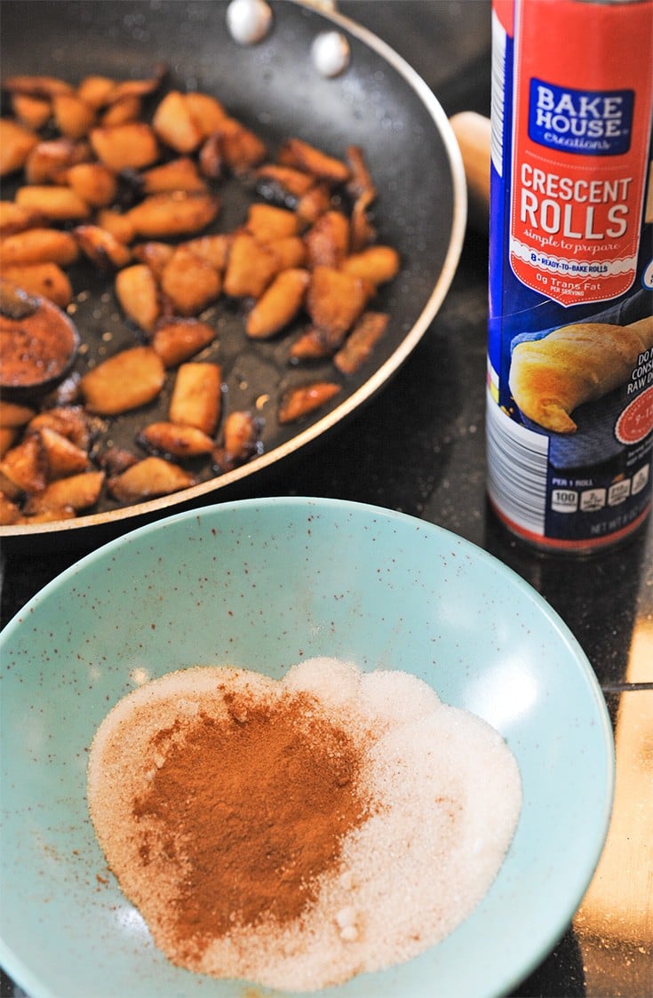 Ingredients for apple turnovers.