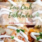 Pinterest image for low carb enchiladas