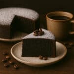 A slice of chocolate cake.