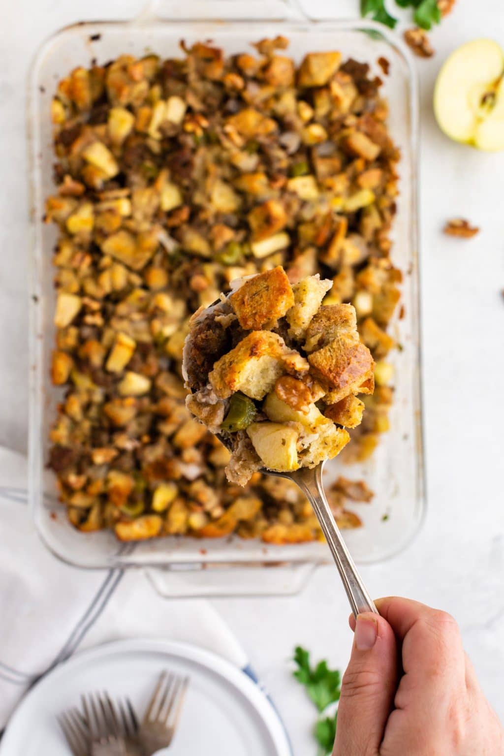 Easy Pepperidge Farm Stuffing with Sage Sausage & Apple Platter Talk