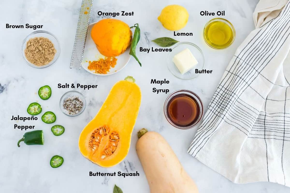 Ingredients for butternut squash recipe