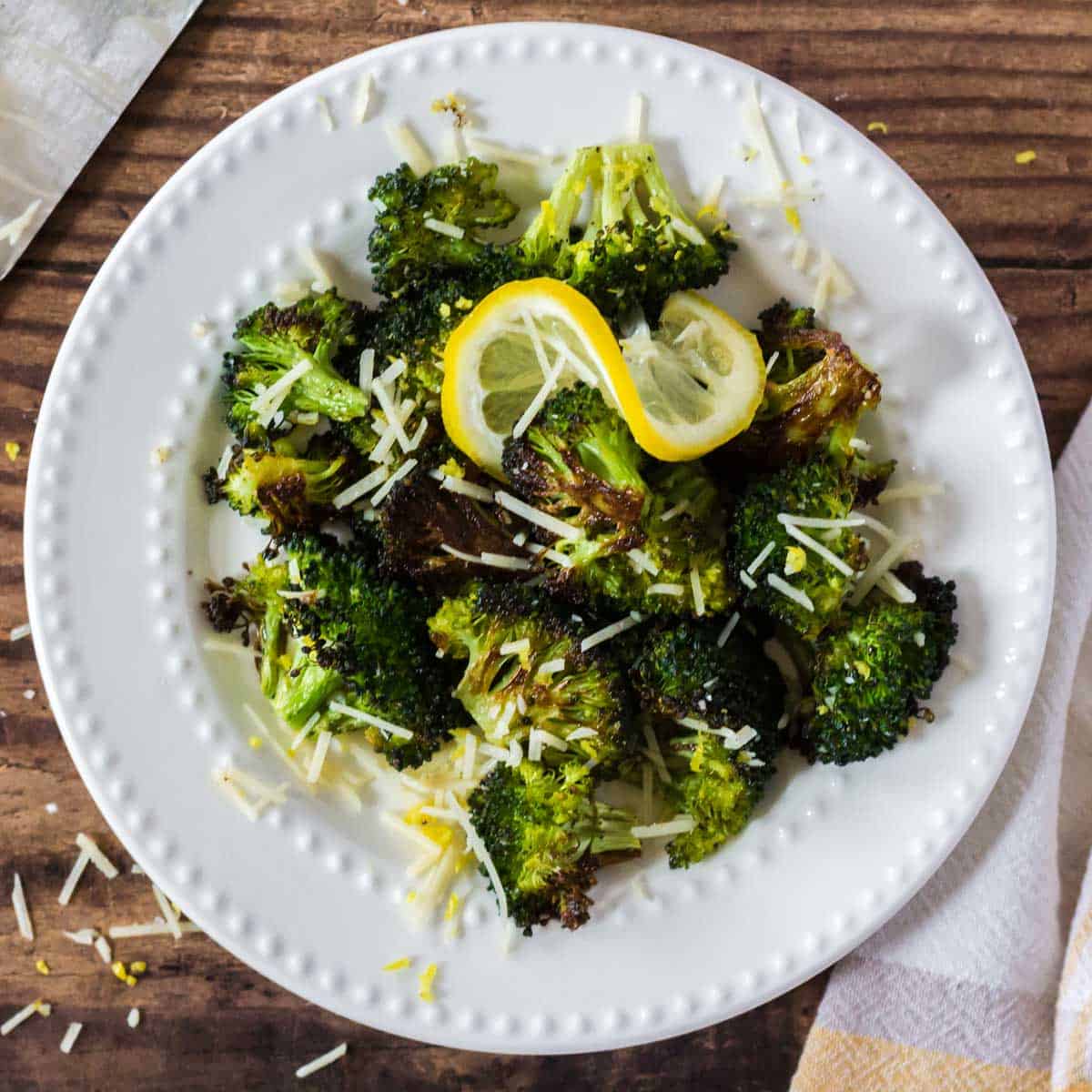 A plate of roasted broccoli