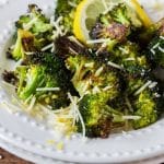 Plate of roasted broccoli