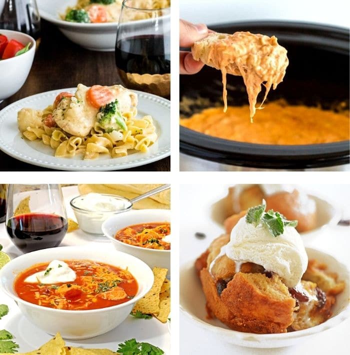 Things you can make in a slow cooker A bunch of different food made in the slow cooker.