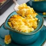 A bowl of corn pudding