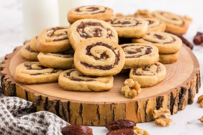 A bunch of date pinwheel cookies